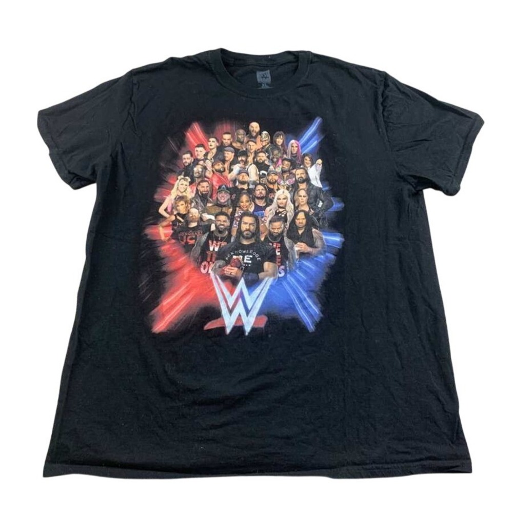 WWE T-Shirt Men XL Roster Group Graphic I Was There 2022 Black Promo 100% Cotton